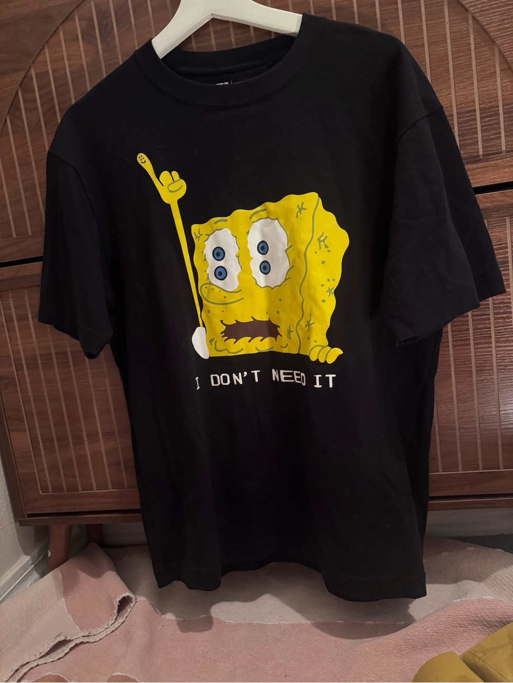 Uniqlo Black SpongeBob Graphic Short Sleeve Tee